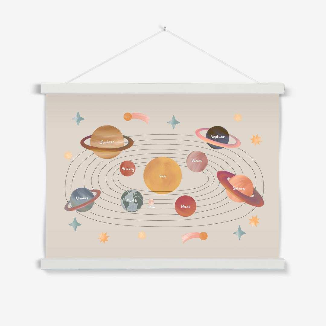 Solar System in stone / Print with Hanger