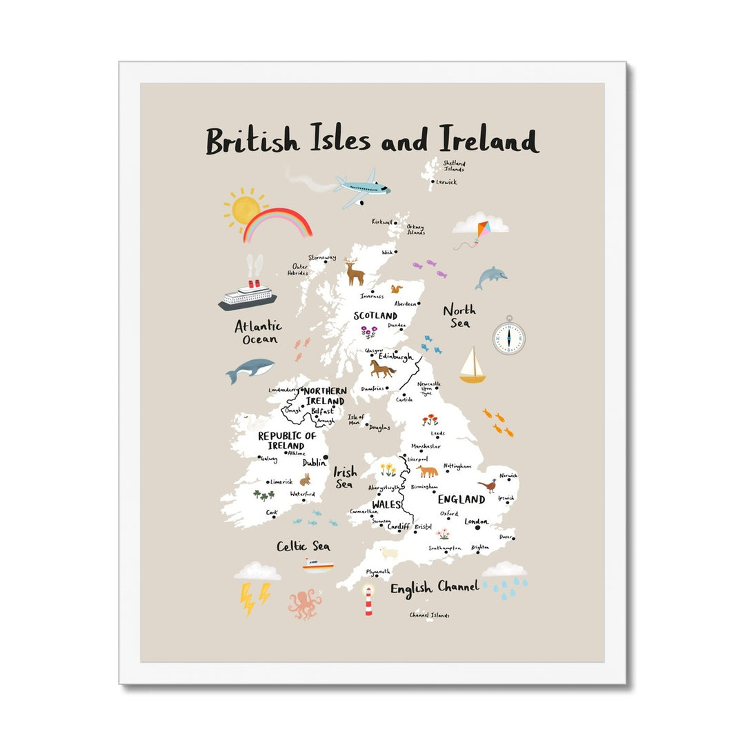 British Isles and Ireland in stone / Framed Print