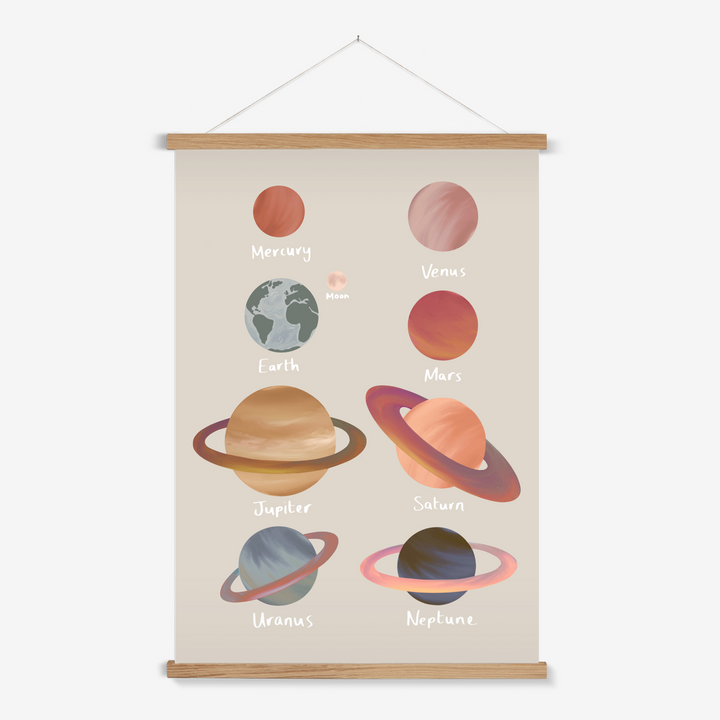 Planets in stone / Print with Hanger