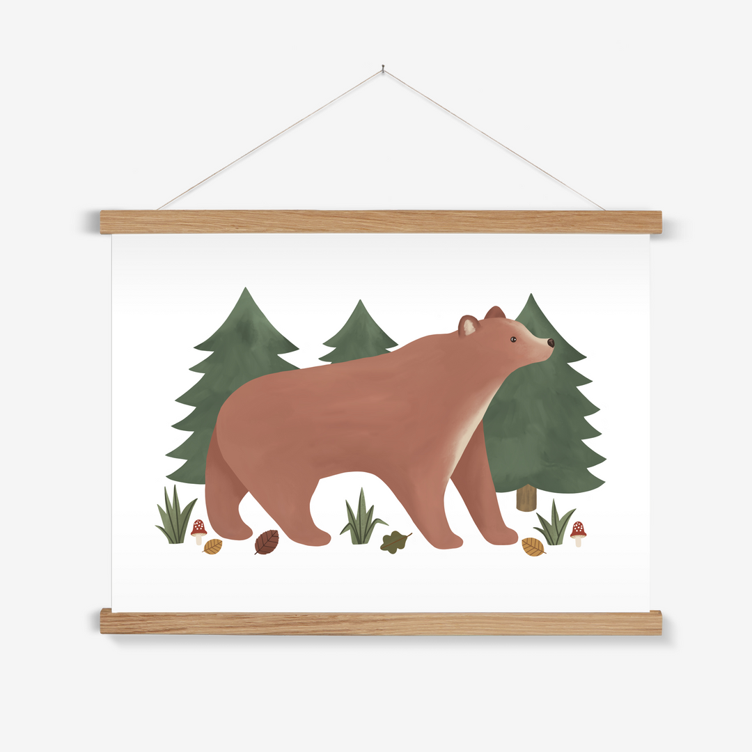 Bear in white / Print with Hanger