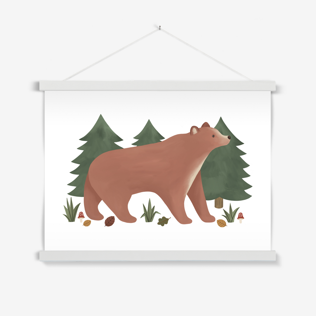 Bear in white / Print with Hanger