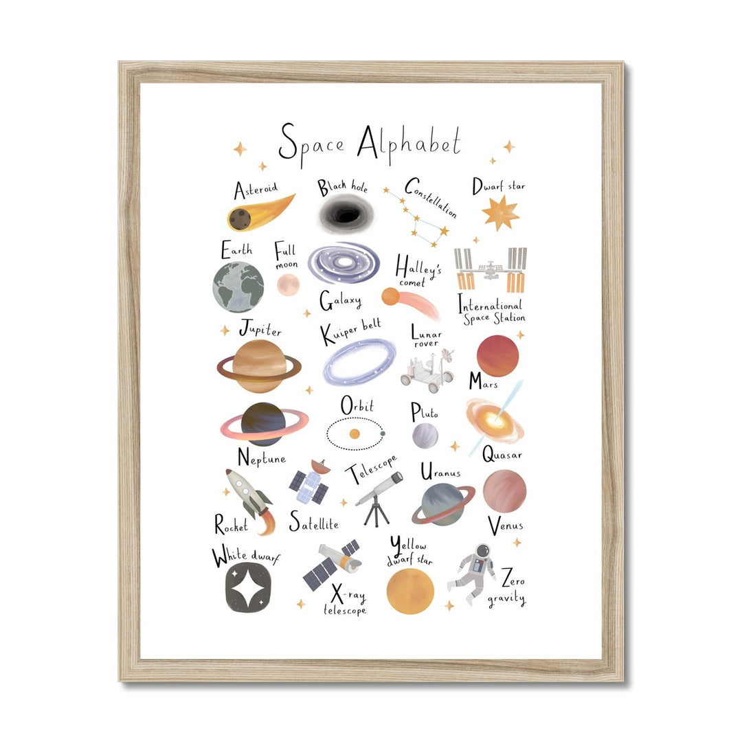 Space Alphabet / Framed Print