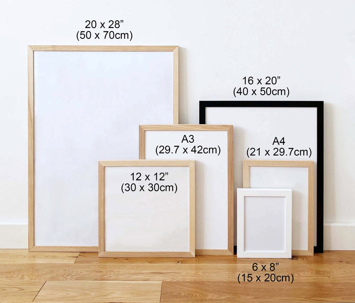 Woodland Numbers in stone / Framed Print