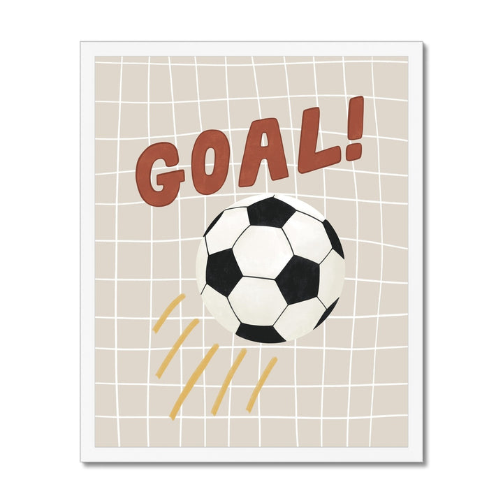 Goal in stone / Framed Print