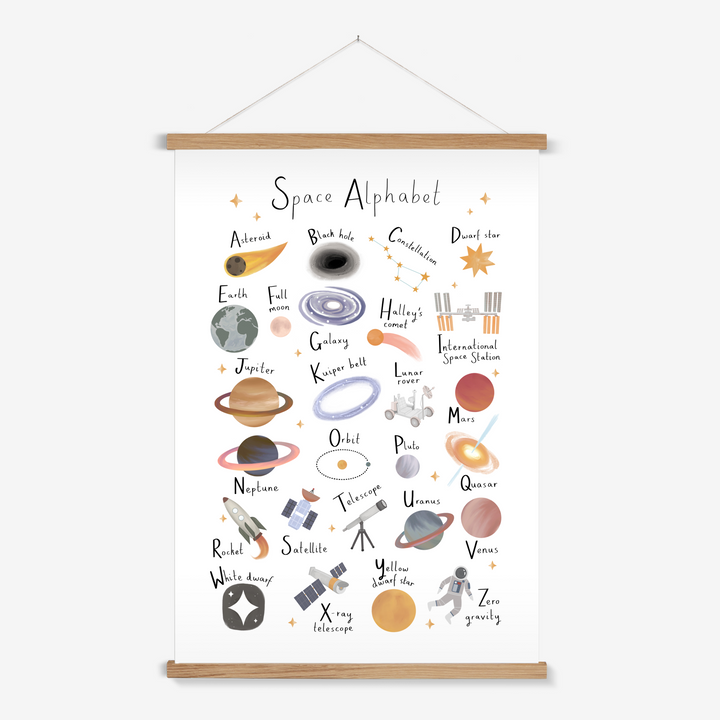 Space Alphabet / Print with Hanger