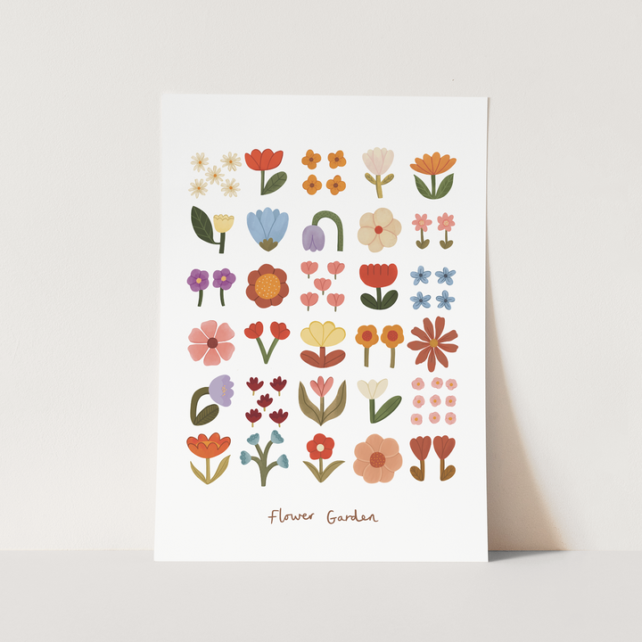 Flower Garden in white / Fine Art Print