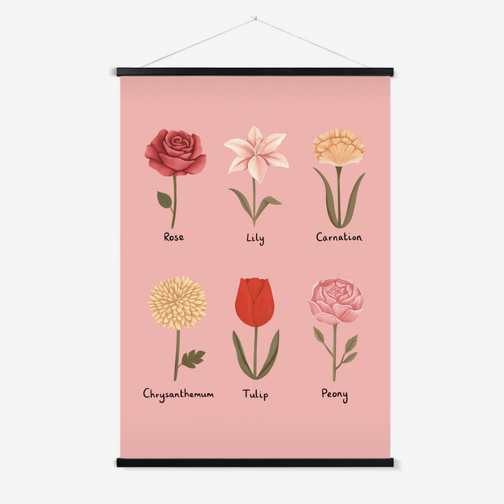 Flowers in pink / Print with Hanger