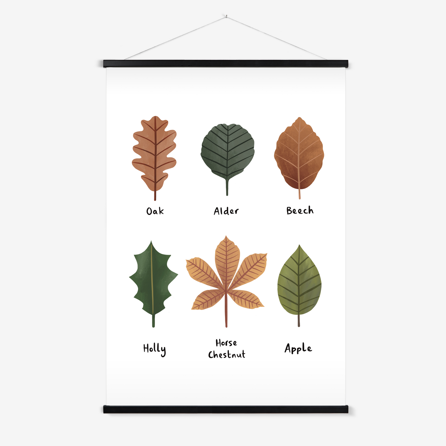 Leaves in white / Print with Hanger