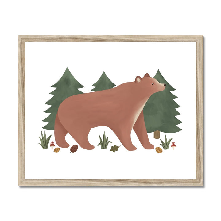 Bear in white / Framed Print