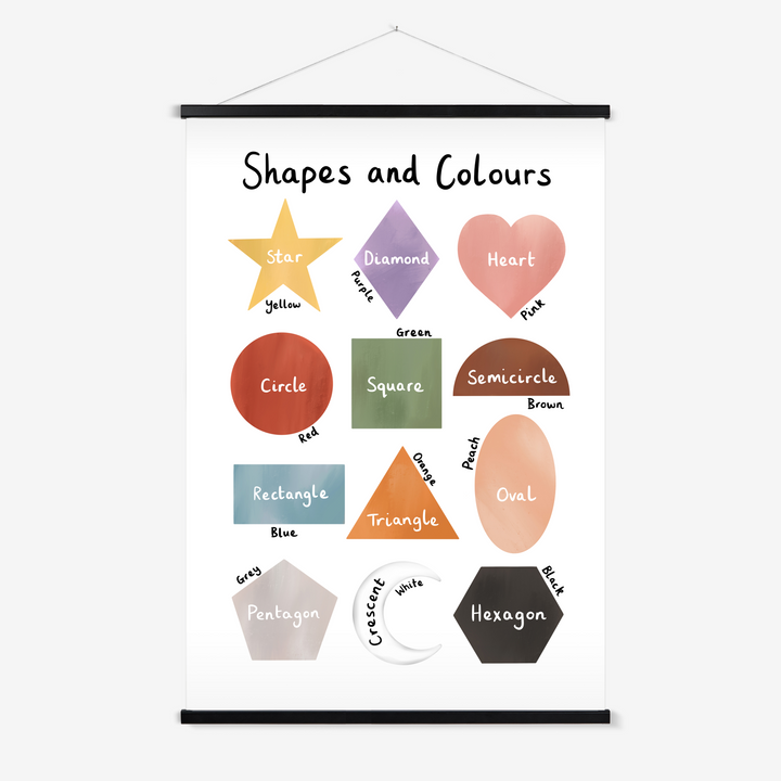 Shapes and Colours in white / Print with Hanger