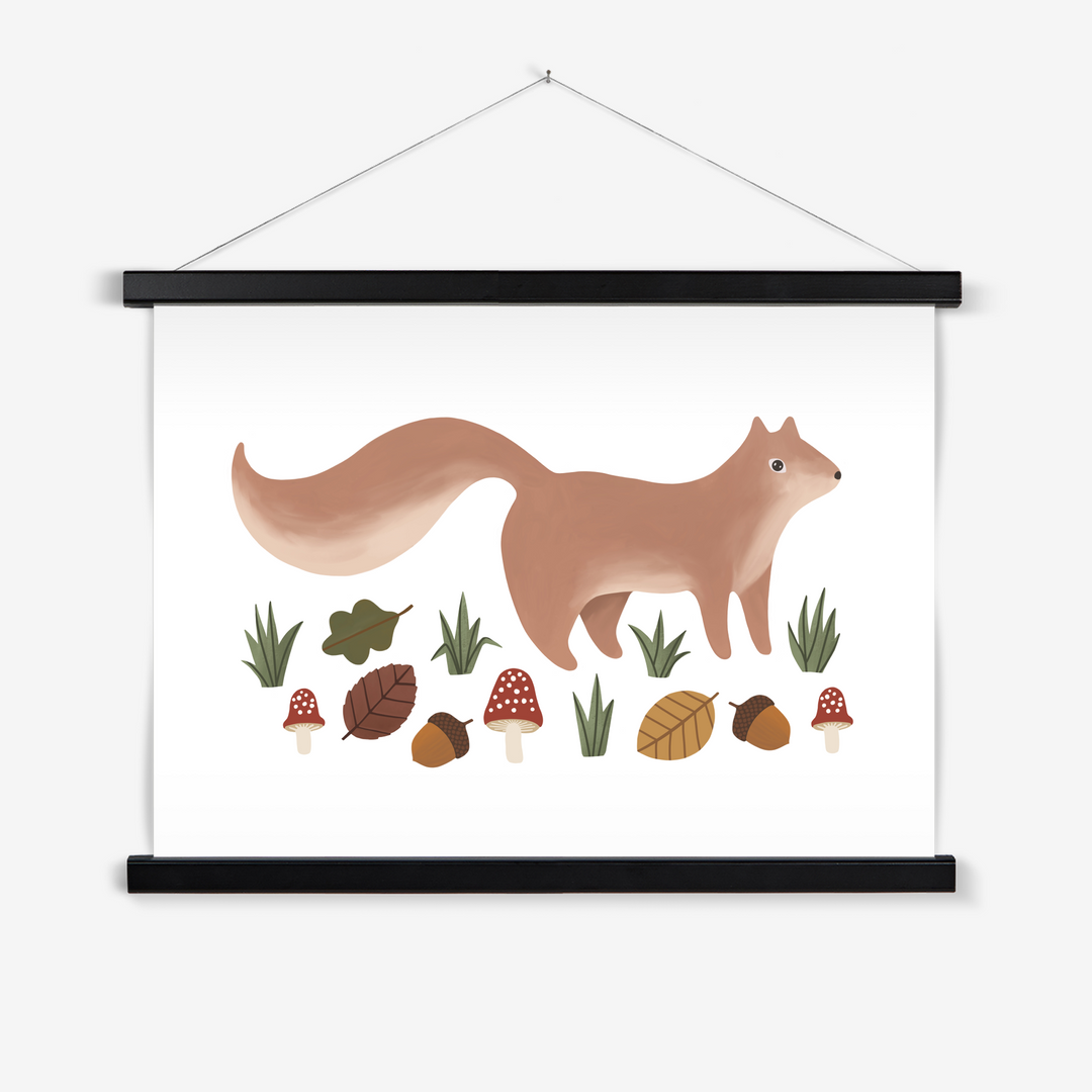 Squirrel in white / Print with Hanger