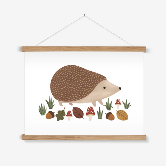 Hedgehog in white / Print with Hanger