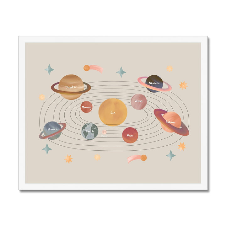 Solar System in stone / Framed Print