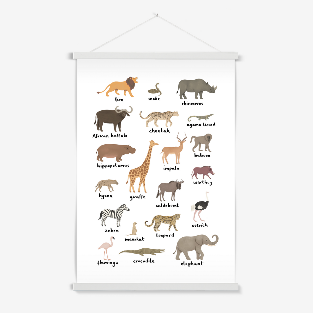 Safari animal chart / Print with Hanger