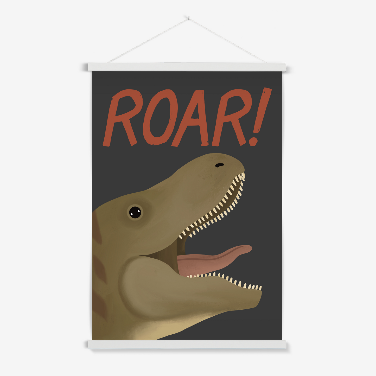 Roar Dinosaur in black / Print with Hanger