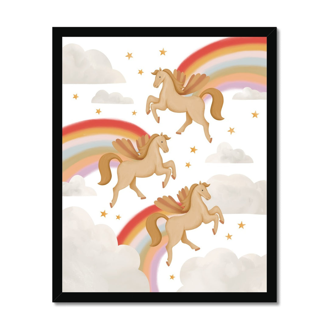 Pegasus in white / Framed Print