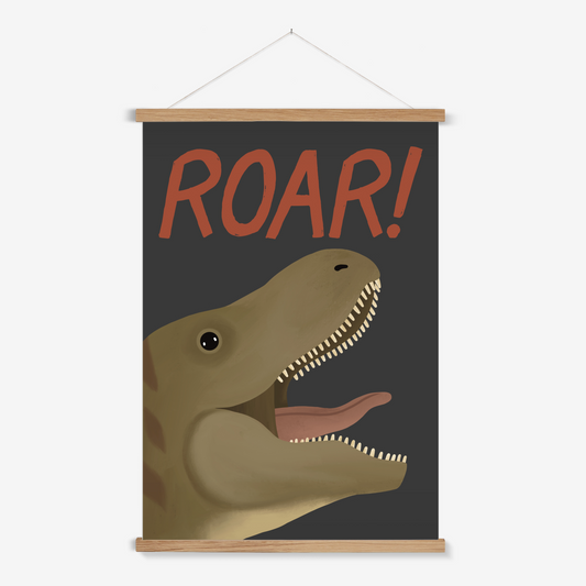 Roar Dinosaur in black / Print with Hanger