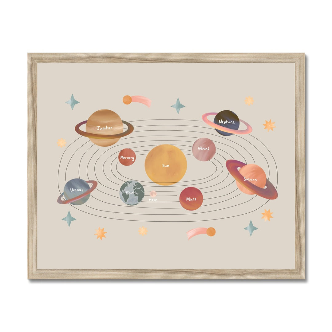 Solar System in stone / Framed Print