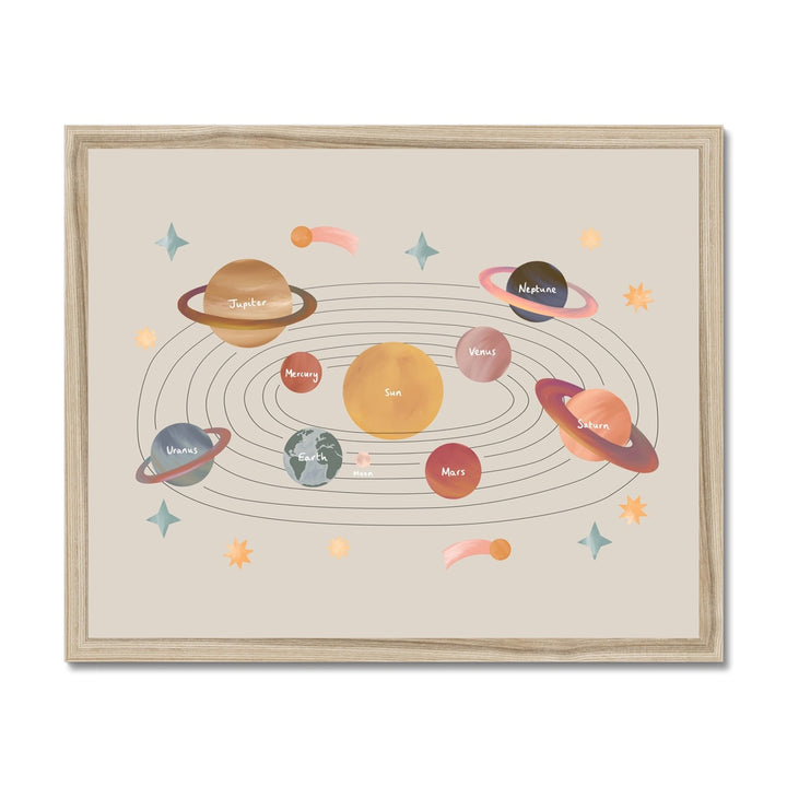 Solar System in stone / Framed Print