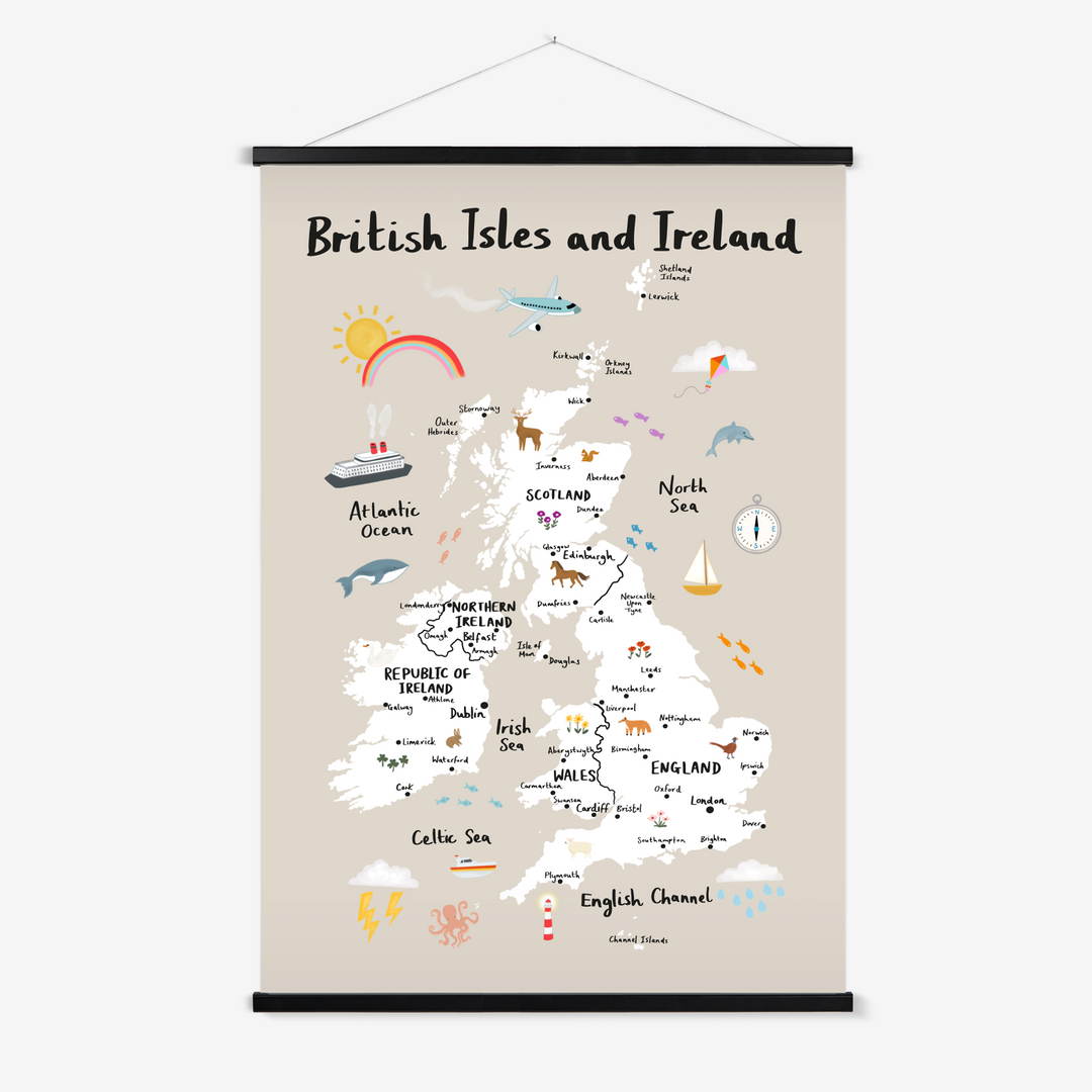 British Isles and Ireland in stone / Print with Hanger