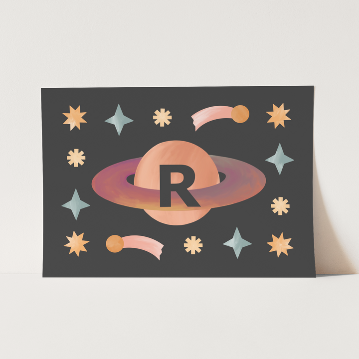 Personalised Planet in black / Fine Art Print