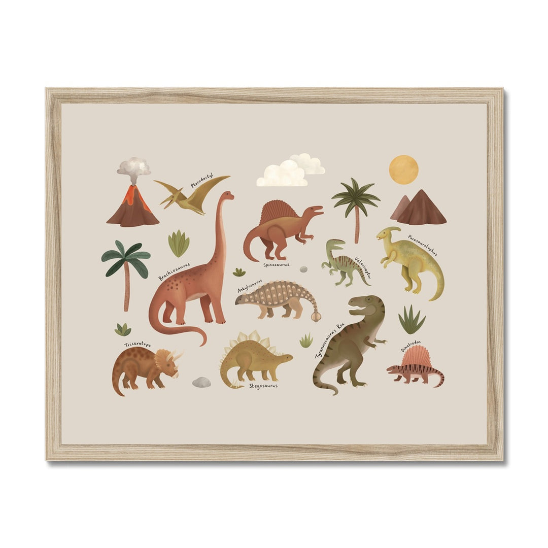 Dinosaurs in stone / Framed Print