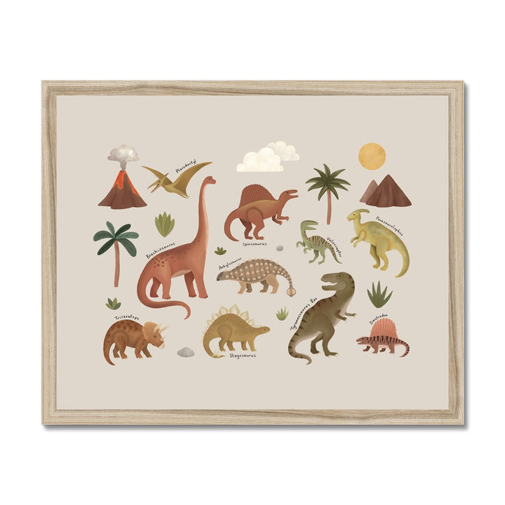 Dinosaurs in stone / Framed Print