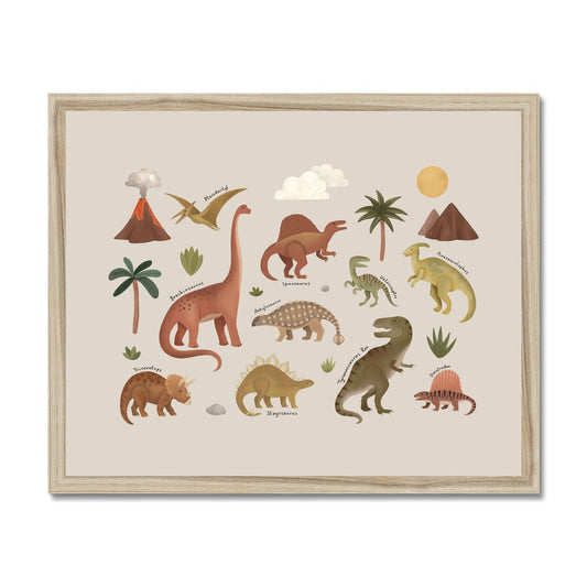 Dinosaurs in stone / Framed Print