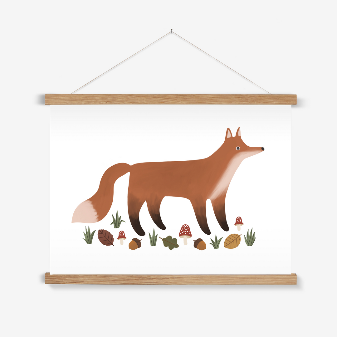 Fox in white / Print with Hanger