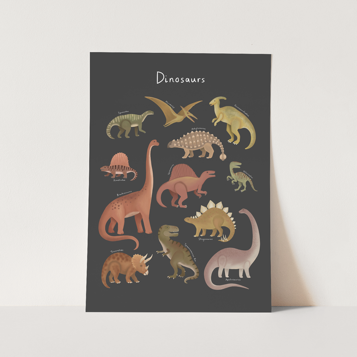 Dinosaur Chart in black / Fine Art Print