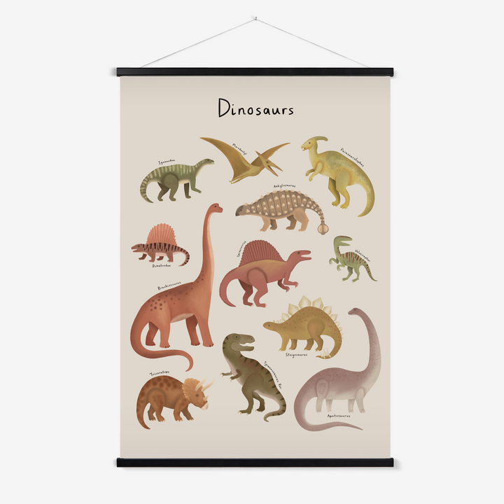 Dinosaur Chart in stone / Print with Hanger