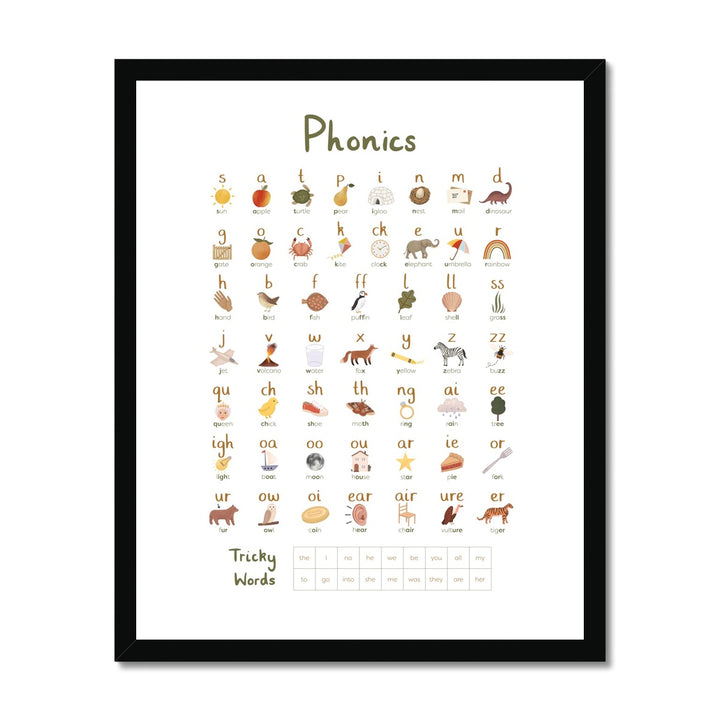 Phonics in green / Framed Print