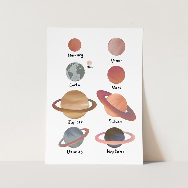 Planets in white / Fine Art Print