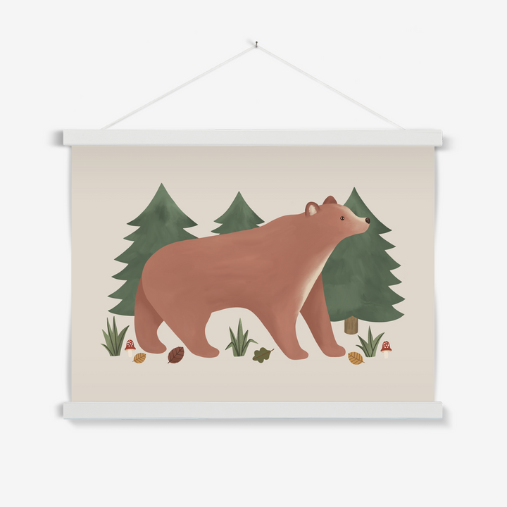 Bear in stone / Print with Hanger