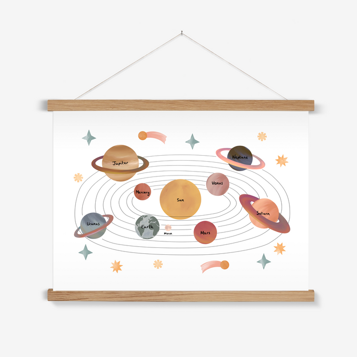 Solar System in white / Print with Hanger